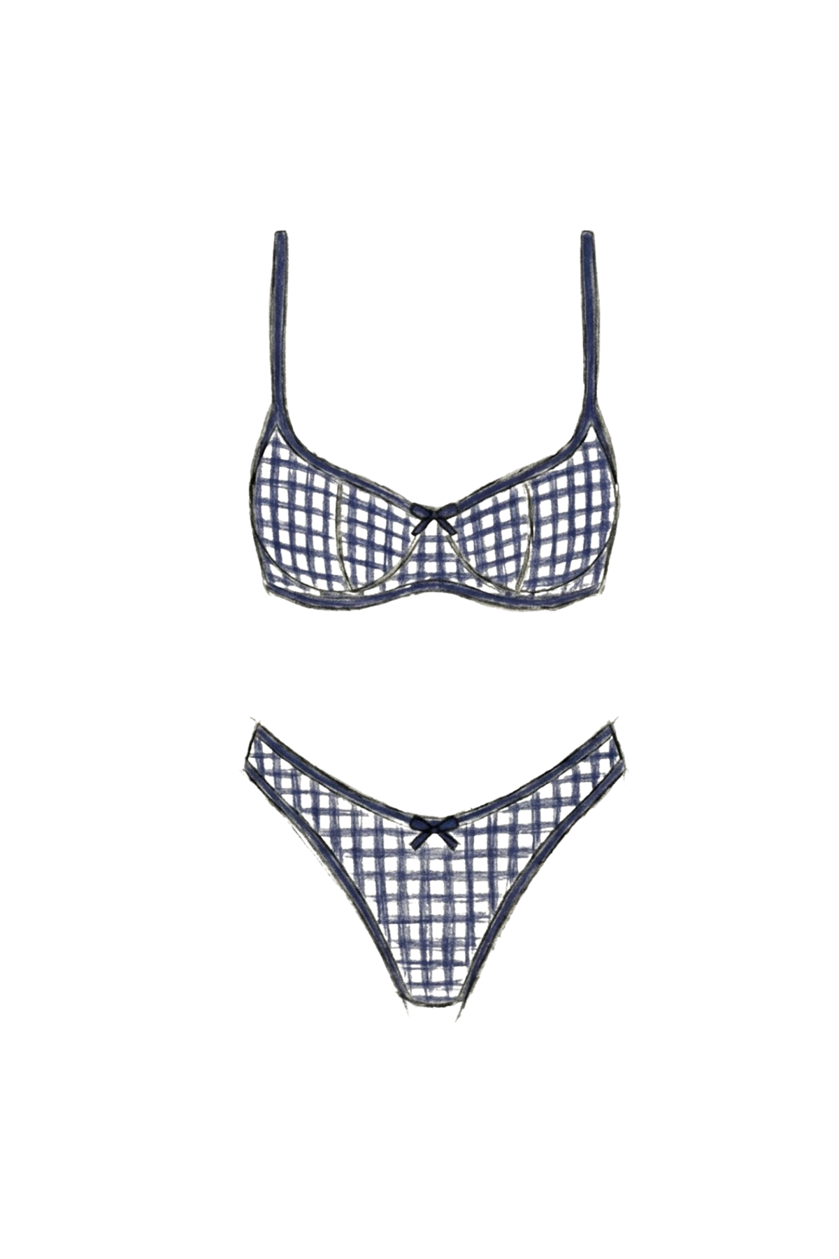 blue gingham bikini set East Coast style