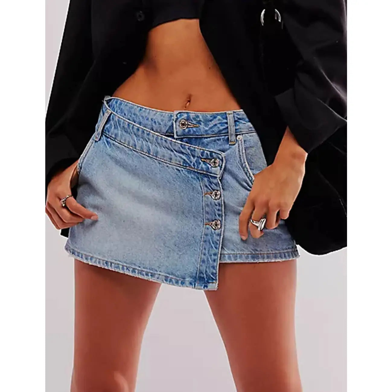 Audrey Asymmetrical Denim Skirt