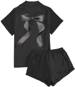 Black Bow Pajama Set