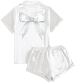 White Bow Pajama Set