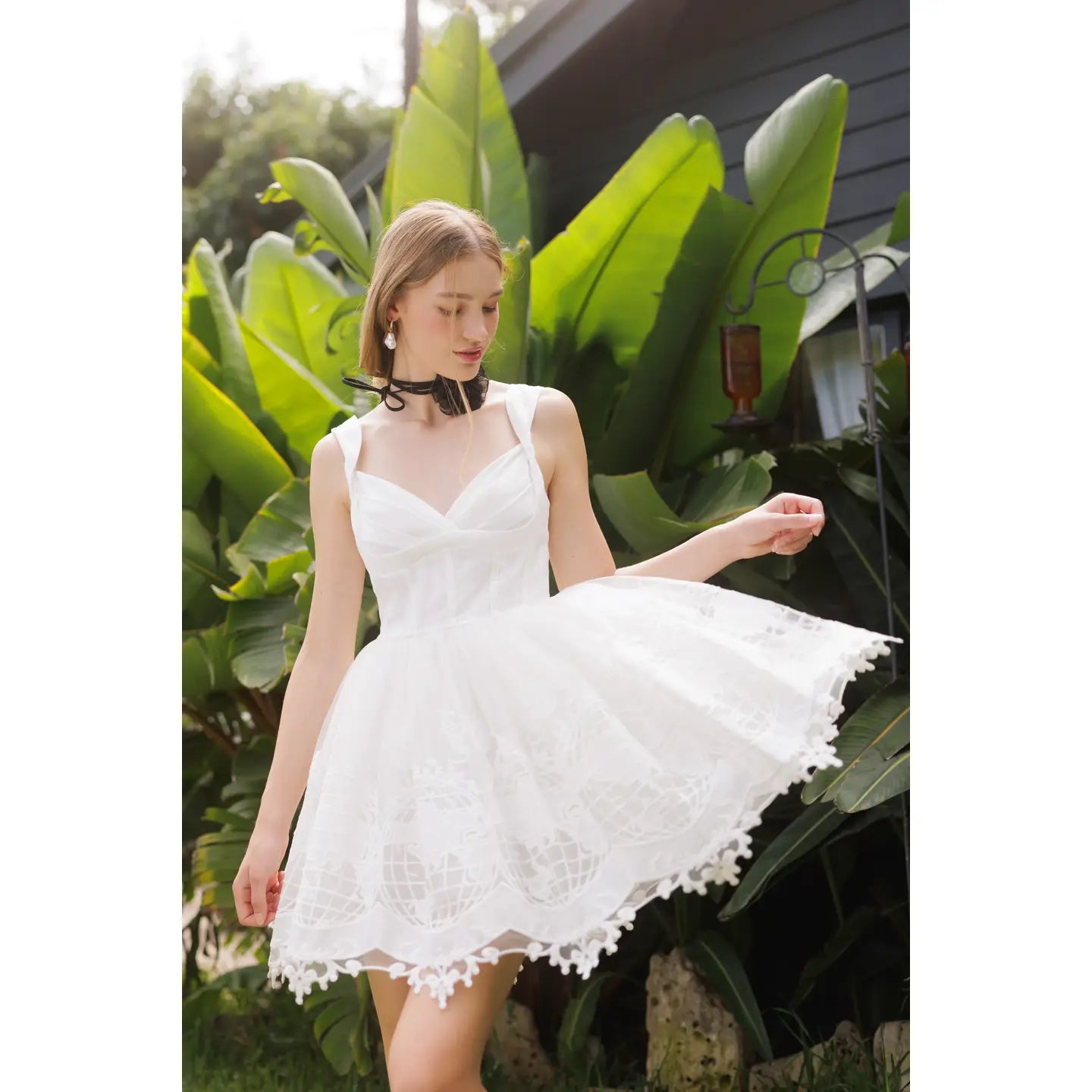 Olivia Globe White Dress