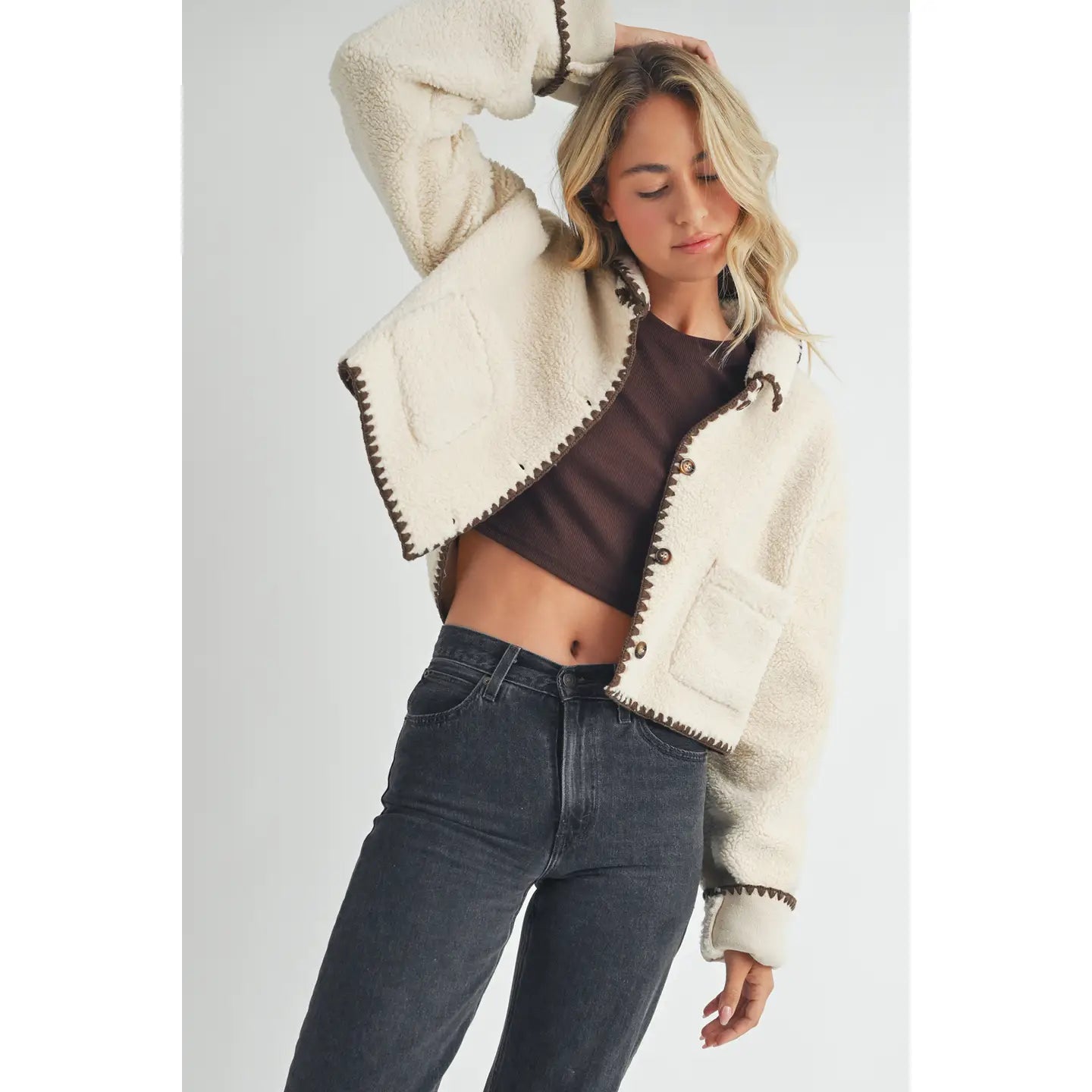 Anna Sherpa Cropped Jacket