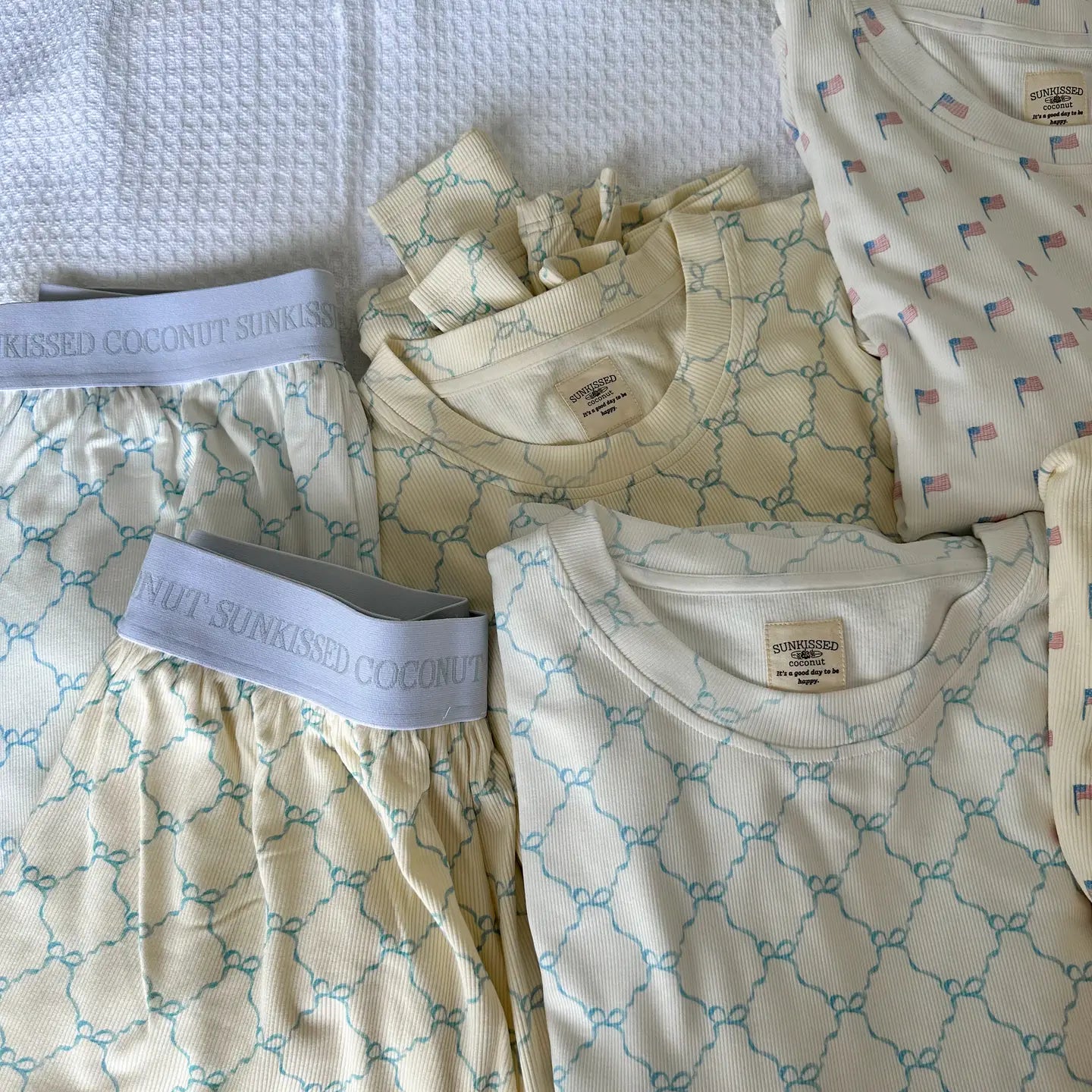 Mia Blue Bow Pajama Set (Shorts)