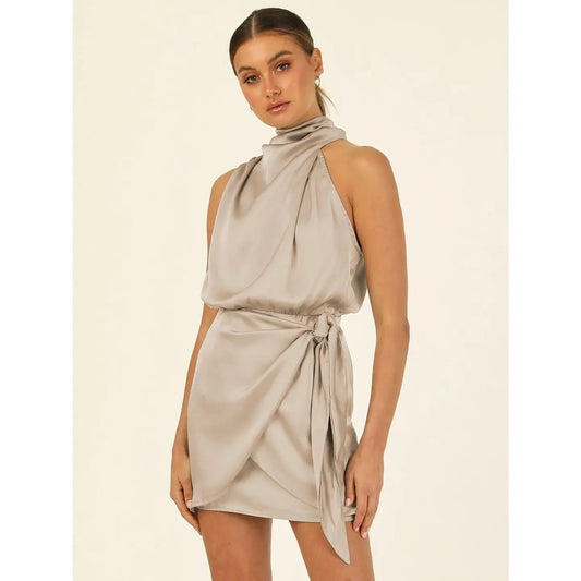 Ava Satin Tie Dress