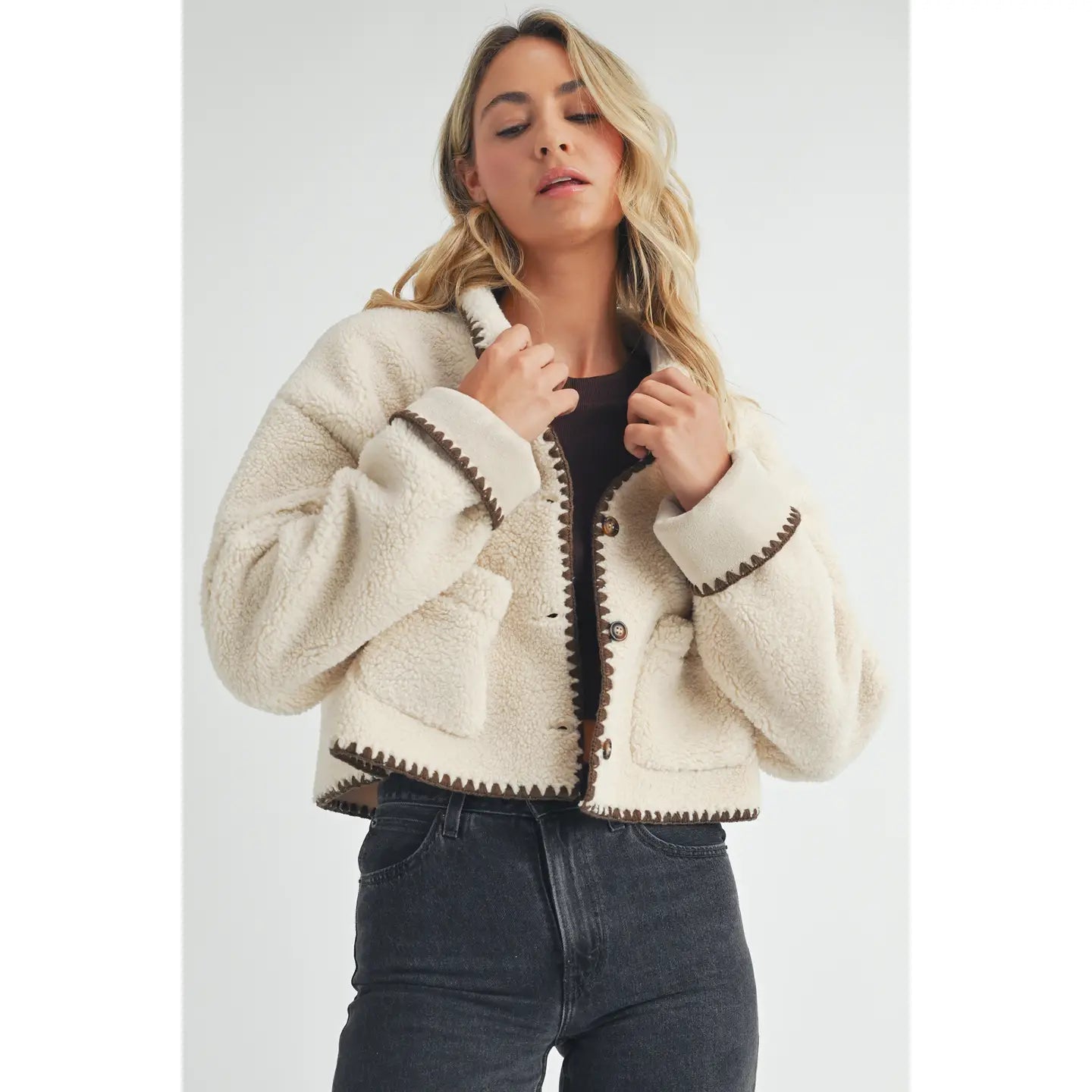 Anna Sherpa Cropped Jacket